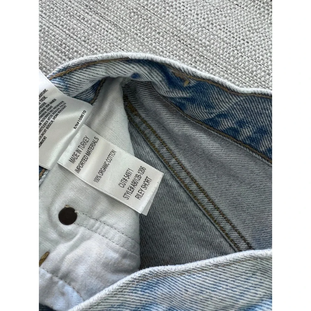 AGOLDE Riley Short Size 25 Light Wash Groove Denim Cutoff Distressed